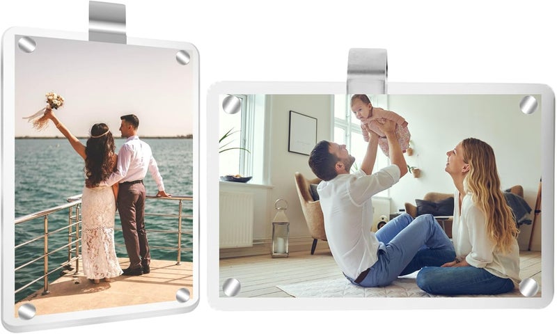 MOTOFITOOL Car Sun Visor Photo Holder, Car visor clip, Universal Magnetic Photo Clip, Car picture frame, Decorate your Car Visor Clip with Personality, Transparent, 2.4x3.5 Inch - Image 1